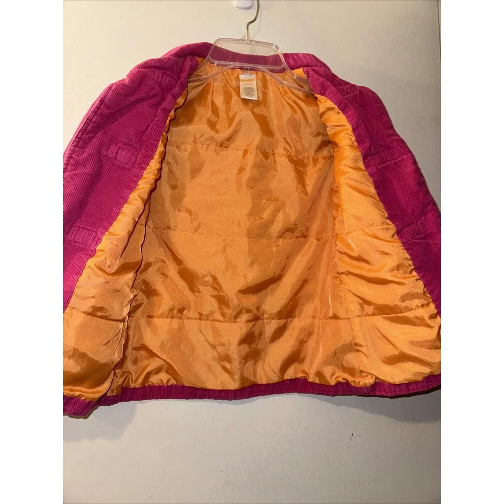 Gymboree Corduroy Jacket Lined Hot Pink Orange Toggles Pockets Girls 7/8 2011